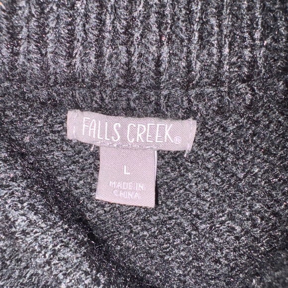 Falls Creek Black Lace-Up Men's Crewneck Sweater - Picture 4 of 5